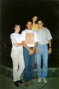 Слева-направо : Юля, Сашка - брат Натальи и одновременно муж Юльки, Наталья и я