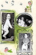 Фотографии из моего детского альбома. Родители сбацали крутейшую книжку, где описали все мои приключения в течение года с момента моего рождения.